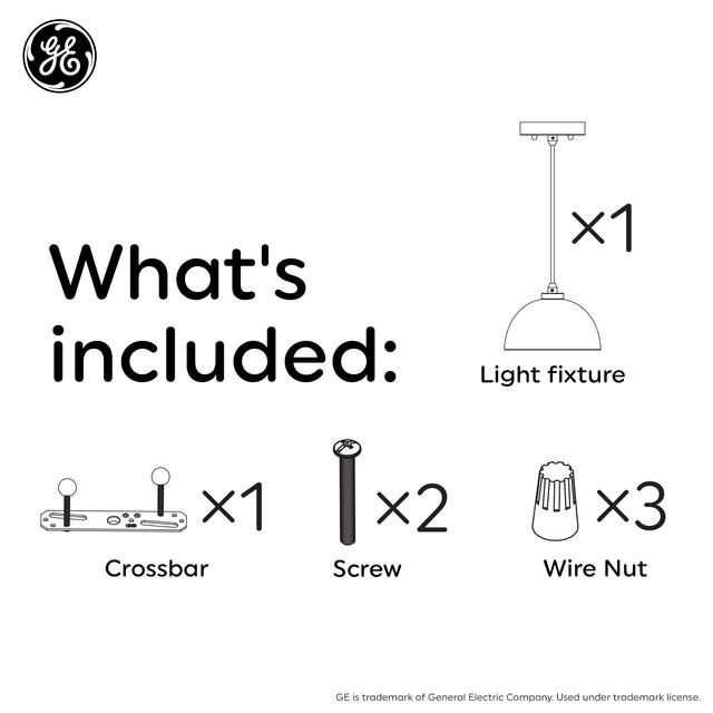 GE Industrial Diamond Pendant Light Fixture, Matte Black, 72inches