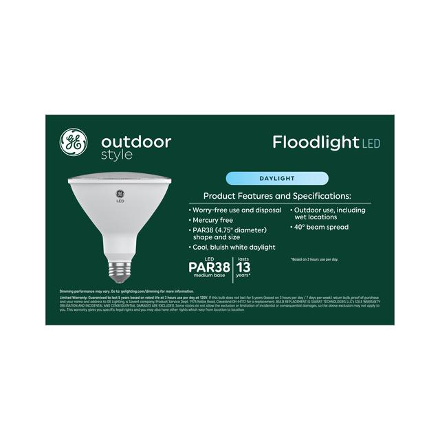GE Outdoor Style LED 90 Watt Replacement,Daylight, PAR38 Outdoor Floodlight Bulbs (4 Pack)
