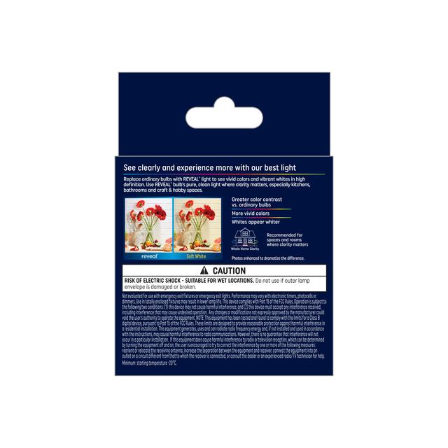 GE Reveal HD+ LED 60 Watt Replacement, Reveal, A15 Ceiling Fan Bulbs (2 Pack)