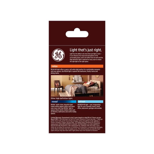 GE Relax HD LED 40 Watt Replacement, Soft White, G25 Vanity - Globe Bulb (1 Pack)