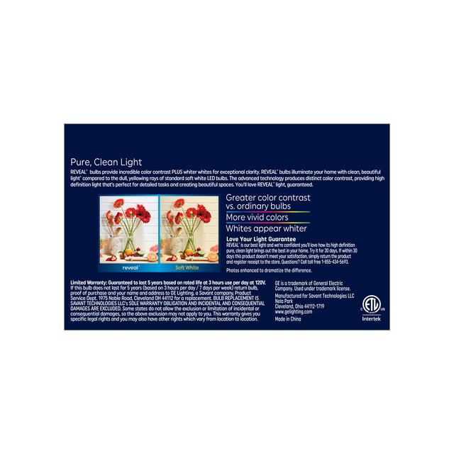 GE Reveal HD+ LED 75 Watt Replacement, Reveal, PAR30 Indoor Floodlight Bulbs (2 Pack)