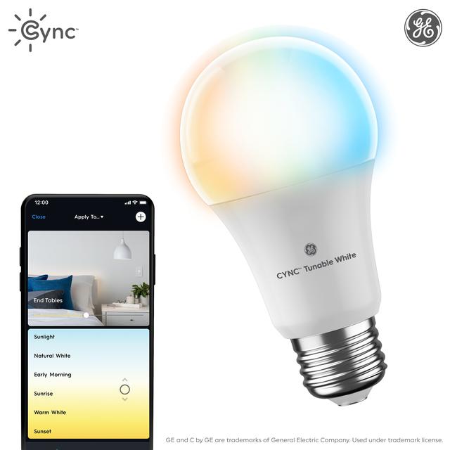 Front package of GE C by GE 60-Watt EQ A19 Tunable White Dimmable Smart LED Light Bulb (Packaging May Vary)