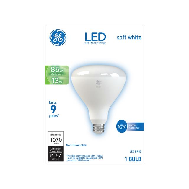 GE Basic LED 85 Watt Replacement, Soft White, BR40 Indoor GE Basic LED 85 Watt Replacement, Soft White, BR40 Indoor