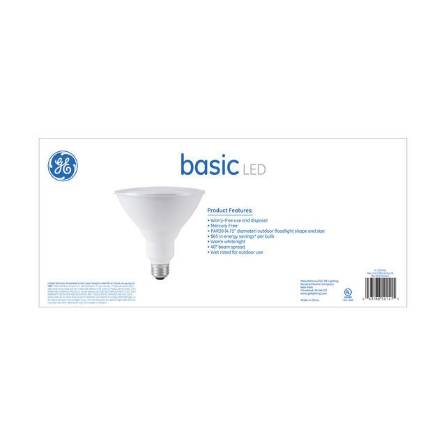 GE Basic LED 90 Watt Replacement, Warm White, PAR38 Outdoor Floodlight Bulbs (6 Pack)