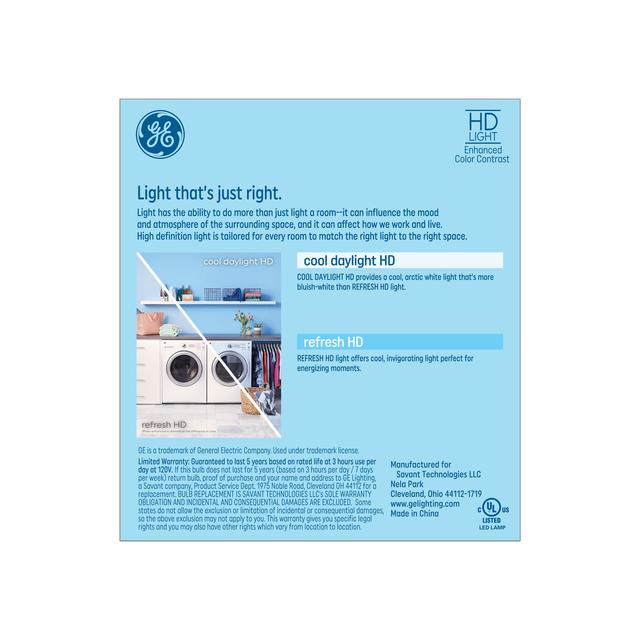 GE Refresh HD LED 40 Watt Replacement Cool Daylight B11 Deco - Candle Bulbs 3 Pack