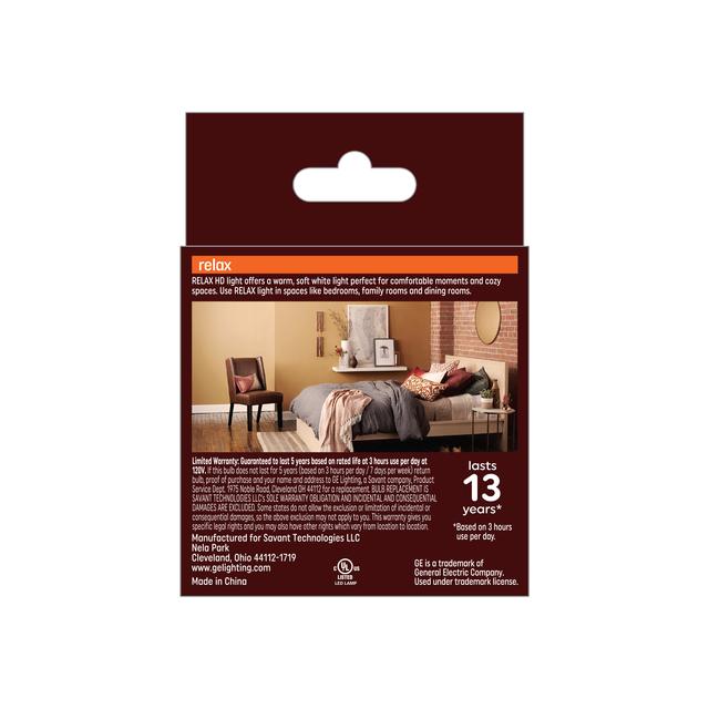GE Relax HD LED 60 Watt Replacement, Soft White, A15 Ceiling Fan Bulbs (2 Pack)