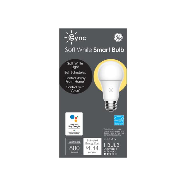 GE Cync Lampes Bluetooth Smart LED Soft White, Fonctionne avec Alexa et Google Assistant, Bluetooth (1 Enabled Pack)