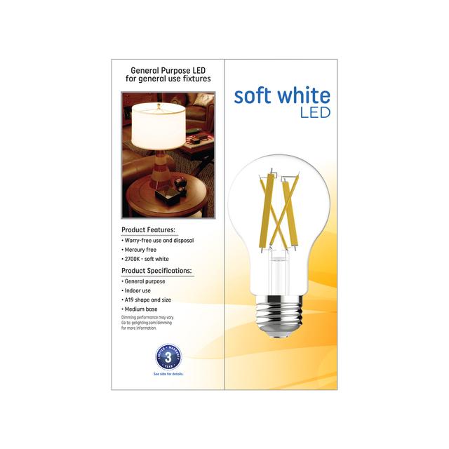 GE Classic LED 100 Watt Replacement, Soft White, A19 General Purpose Bulbs (4 Pack)