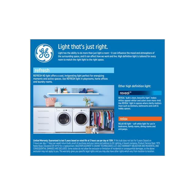 GE Refresh HD LED 100 Watt Replacement, Daylight, A19 General Purpose Bulbs (2 Pack)