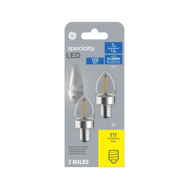 GE Specialty 7 Ampoules de remplacement à DEL Watt, blanc doux, C7 ( 2 paquet)