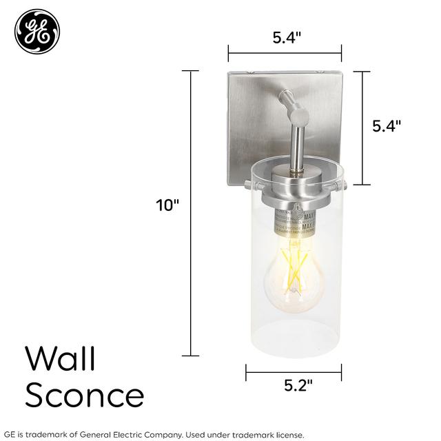 GE Mentor 1-Light Sconce Traditional Brushed Nickel Sconce