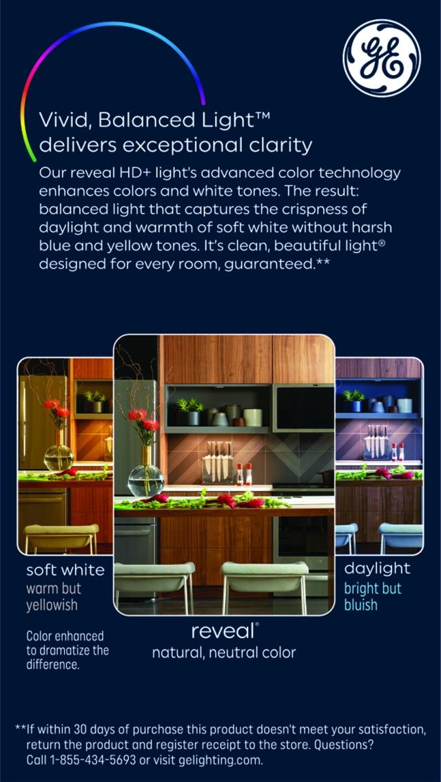 GE Reveal HD+ LED 150/100/50 Watt Replacement, Reveal, A19 3-Way Bulb (1 Pack)