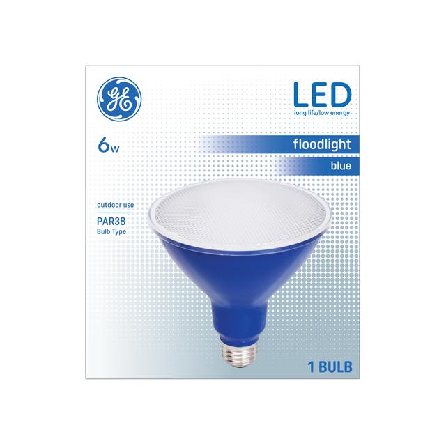 GE Classic LED 6 Watts, Blue Light, PAR38 Outdoor Floodlight Bulbs (1 Pack)