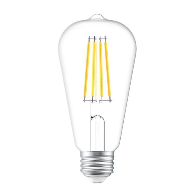 GE Classic LED 60 Watt Replacement, Bright White, ST19 Edison Bulbs (4 Pack)