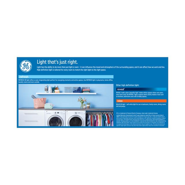 GE Refresh HD LED 65 Watt Replacement, Daylight, BR30 Indoor Floodlight Bulbs (4 Pack)