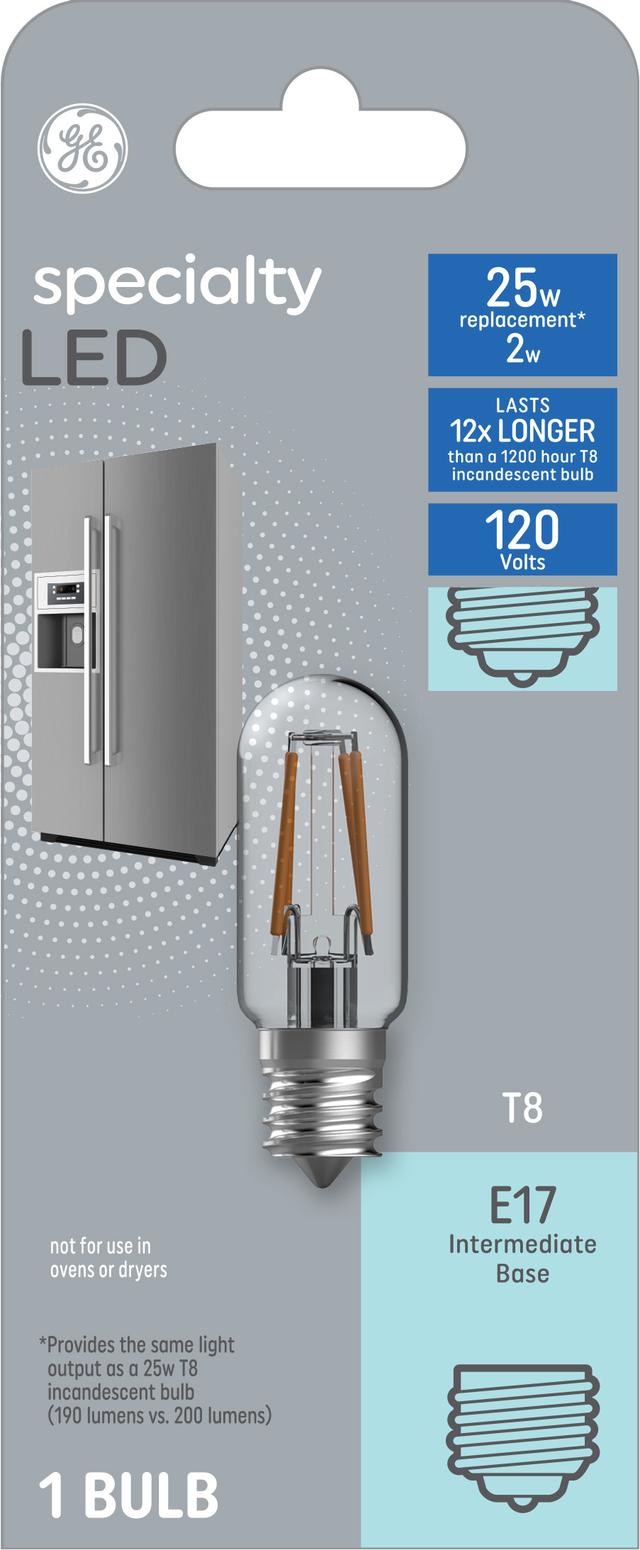 GE Specialty 25 LED Watt de remplacement, blanc doux, T8 paquet d’ampoules pour appareils électroménagers (1 )