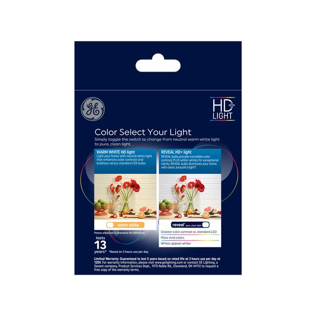 GE Reveal HD+ LED 60 Watt Replacement, Reveal, B11 Deco - Candle Bulbs (3 Pack)