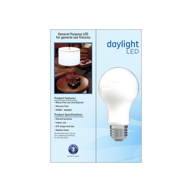 GE Classic LED 60 Watt Replacement, Daylight, A19 General Purpose Bulbs (4 Pack)