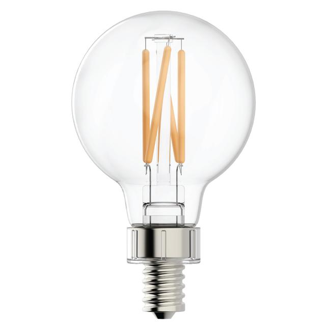 GE Relax HD LED 40 Watt Replacement, Soft White, G16.5 Vanity - Globe Bulbs (2 Pack)
