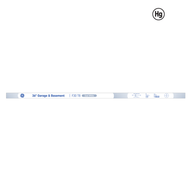 GE Cool White 30 Watt 36 Inch T8 G13 Base Fluorescent Tube 1 Pack