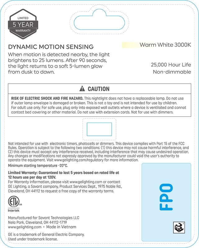 GE LED Dynamic Motion Night Light, Dusk to Dawn, Brightness with Motion (1-Pack)