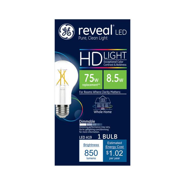 GE Reveal HD+ LED 75 Watt Replacement, Reveal, A19 General Purpose Bulb (1 Pack)
