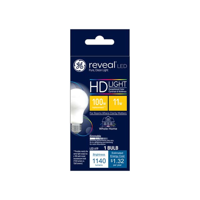 GE Reveal HD+ LED 100 Watt Replacement, Reveal, A19 General Purpose Bulb (1 Pack)