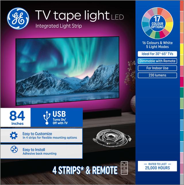 GE Color-Changing RGBW 3W LED Television Tape Light Strip Kit (1-Pack)