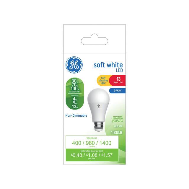 GE Classic LED 100/70/30 Watt Replacement, Soft White, A19 3-Way Bulbs (1 Pack)