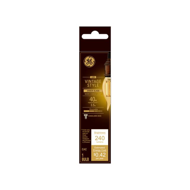 GE Vintage Style CA11 LED Light Bulbs, Decorative Candle Bulbs