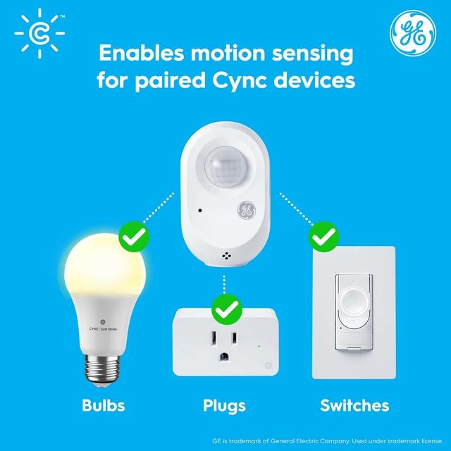 GE Cync Wire-Free Smart Motion Sensor, Bluetooth Enabled (1 Pack)