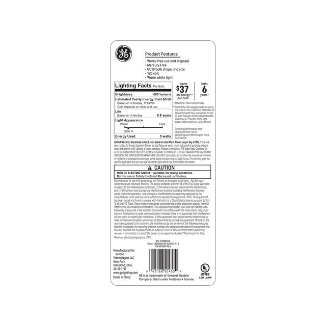 GE Basic LED 50 Watt Replacement, Warm White, PAR16 Indoor Floodlight Bulbs (3 Pack)