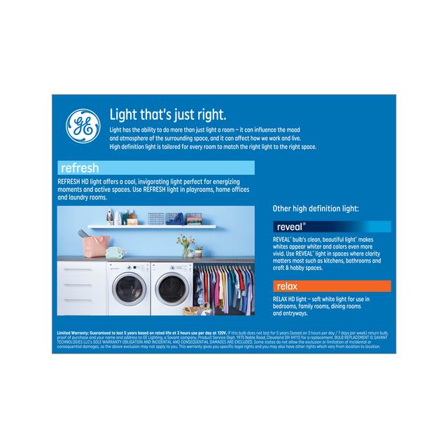 GE Refresh HD LED 65 Watt Replacement, Daylight, BR40 Indoor Floodlight Bulbs (2 Pack)