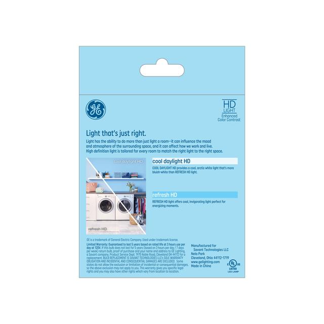 GE Refresh HD LED 60 Watt Replacement, Cool Daylight, B11 Deco - Candle Bulbs (3 Pack)
