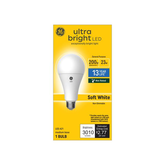 GE Ultra Bright LED 200 Watt Replacement, Soft White, A21 General Purpose Bulb (1 Pack)