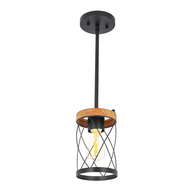 GE 1-Light Pendant Glenwillow Family Farmhouse, Wood Tones