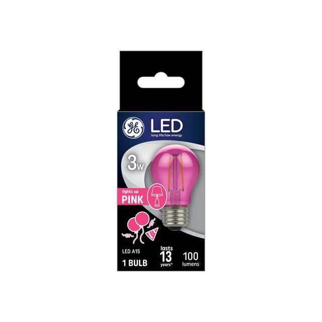 GE Classic LED 40 Watt Replacement, Pink Light, A15 Specialty Bulb (1 Pack)