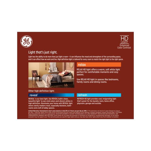 GE Relax HD LED 90 Watt Replacement, Soft White, BR40 Indoor Floodlight Bulbs (2 Pack)