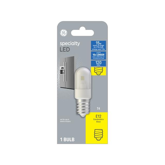 GE Specialty LED 15 Watt Replacement, Warm White, T4 Appliance Bulbs (1 Pack)