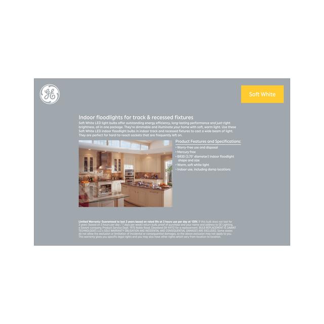 GE Classic LED 65 Watt Replacement, Soft White, BR30 Indoor Floodlight Bulbs (3 Pack)