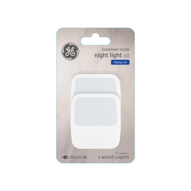 GE LED Constant Glow Night Light, Always On (2-Pack)