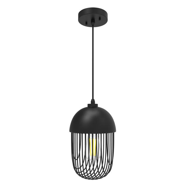 GE Industrial U-Ring Pendant Light Fixture, Matte Black, 72inches