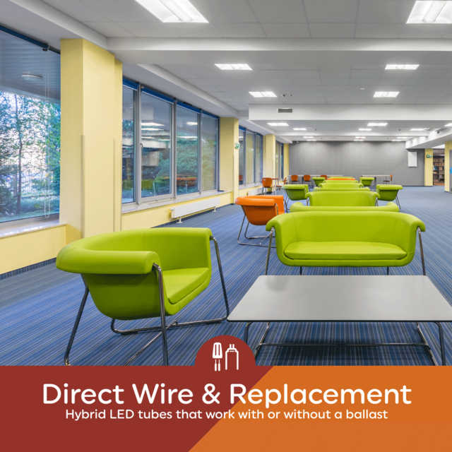 GE LED Hybrid Daylight 15 Watt 47.78 Inches T8 G13 Base LED Tube 1 Pack