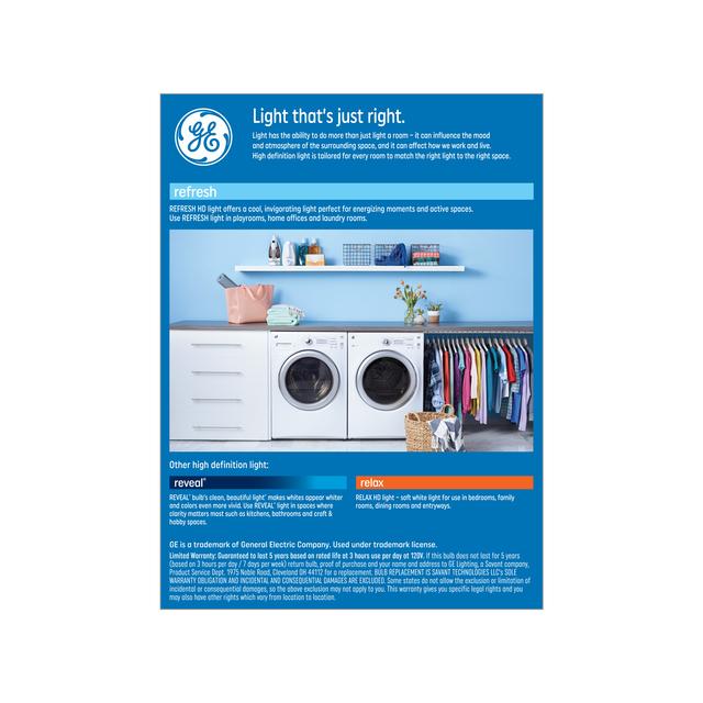 GE Refresh HD LED 40 Watt Replacement, Daylight, A19 General Purpose Bulbs (4 Pack)