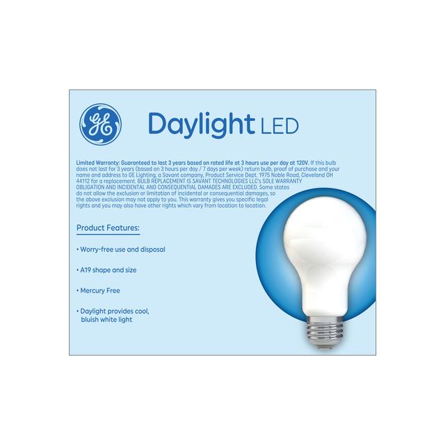 GE Basic LED 75 Watt Replacement, Daylight, A19 General Purpose Bulbs (2 Pack)