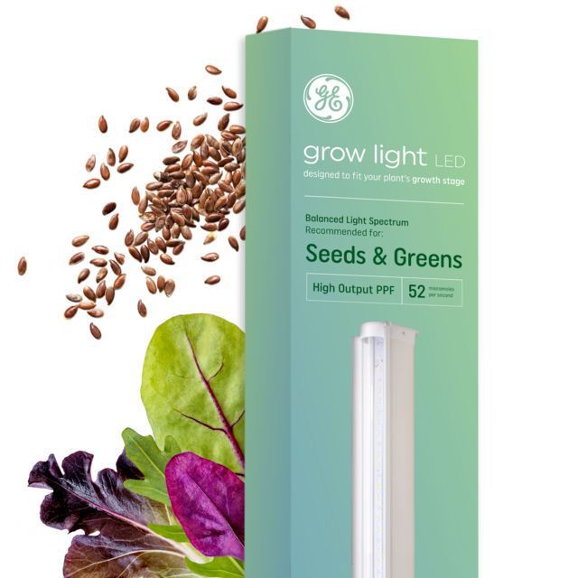 GE Grow Light for Plants LED Plant Light Fixture for Seeds and Greens Integrated Light Fixture 52 PPF 48in