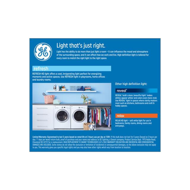GE Refresh HD LED 75 Watt Replacement, Daylight, A19 General Purpose Bulbs (2 Pack)