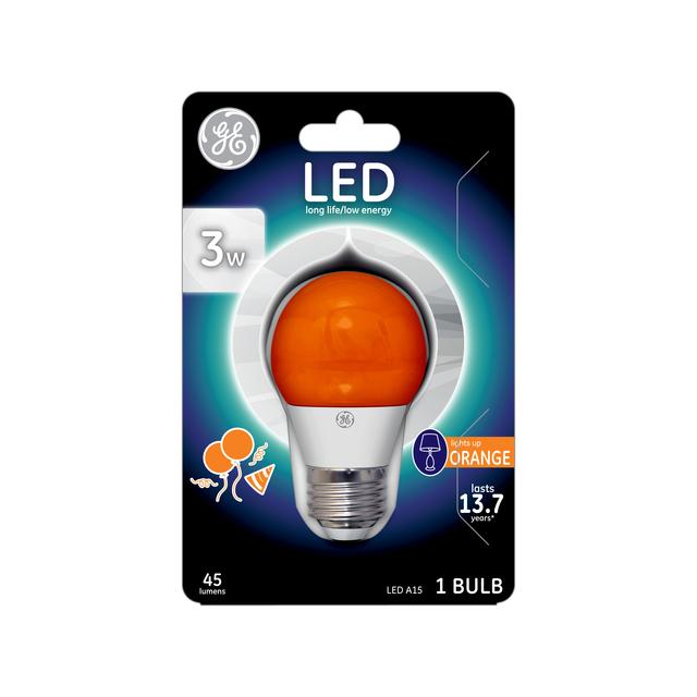GE Classic LED Watt Replacement, Orange Light, A15 Specialty Bulb (1 Pack)