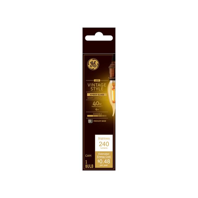 GE Vintage LED 40 Watt Replacement, Candlelight, CA11 Deco - Candle Bulbs (1 Pack)