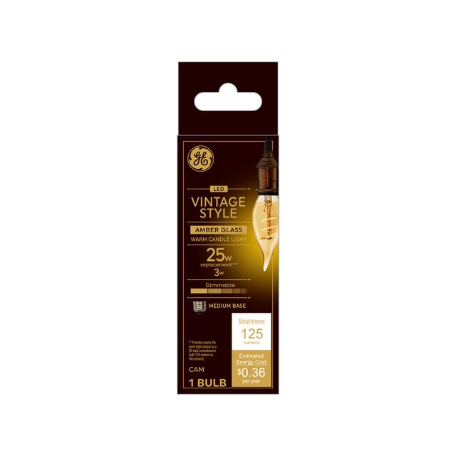 GE Vintage LED 25 Watt Replacement, Candlelight, CA11 Deco - Candle Bulb (1 Pack)